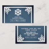 クリスタルスノーフレーク、クリスマスパーティーチケット招待状 エンクロージャーカード (正面/裏面)