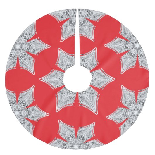 クリスタルスノーフレーク –  ブラッシュドポリエステルツリースカート (正面)