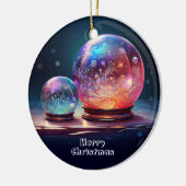 クリスタルスノーボール クリスマス ホリデー オーナメント (左)