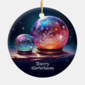 クリスタルスノーボール クリスマス ホリデー オーナメント (裏面)