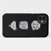 クリスタルダイヤモンド(3個) Case-Mate iPhoneケース (裏面(横))