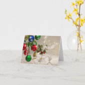 クリスタルトナカイのクローズアップ カード (黄色い花)