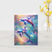 クリスタルドルフィンペア カード (黄色い花)