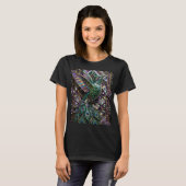 クリスタルハチドリクジャクモザイクデザイン Tシャツ (正面フル)