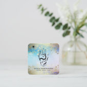 *~*クリスタルハンドスネークムーン魔法Boho Blue スクエア名刺 (スタンド正面)
