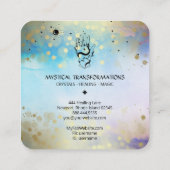 *~*クリスタルハンドスネークムーン魔法Boho Blue スクエア名刺 (裏面)