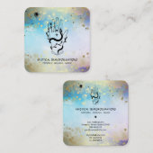 *~*クリスタルハンドスネークムーン魔法Boho Blue スクエア名刺 (正面/裏面)