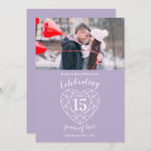 クリスタルハートアニバーサリー15周年写真招待状 招待状 (正面/裏面)