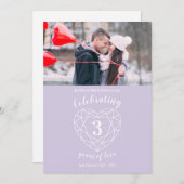 クリスタルハートアニバーサリー3周年写真招待状 招待状 (正面/裏面)