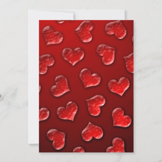 クリスタルハートバレンタインデー招待状 招待状 (正面)