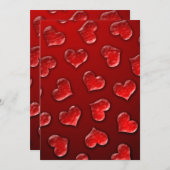 クリスタルハートバレンタインデー招待状 招待状 (正面/裏面)