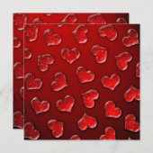 クリスタルハートバレンタインデー招待状 招待状 (正面/裏面)