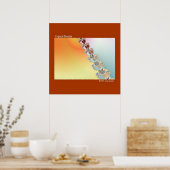 クリスタルハートフラクタル・アートウォール・ポスター ポスター (キッチン)