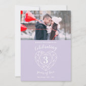 クリスタルハート記念日3年フォト招待状 招待状 (正面)