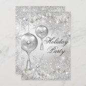 クリスタルバウブル&スノーフレーククリスマスホリデーパーティー 招待状 (正面/裏面)