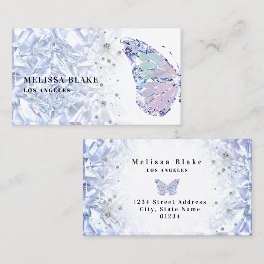 クリスタルバタフライロゴ名刺 名刺 (正面/裏面)