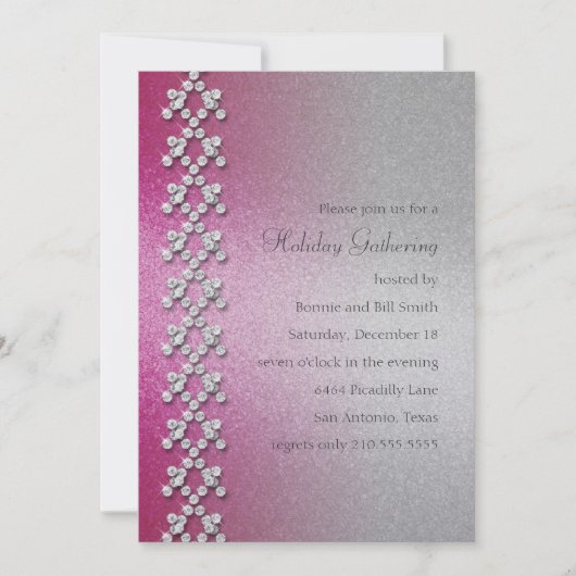 クリスタルバンドホリデーパーティー招待状 招待状 (正面)