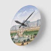 クリスタルパレス，シデナム， c.1862 （カラーリソ） ラウンド壁時計 (傾斜)