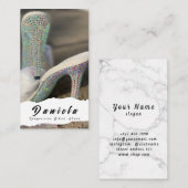 クリスタルビキニフィットネスコンペティションシューズ女性 名刺 (正面/裏面)