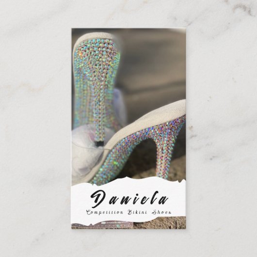 クリスタルビキニフィットネスコンペティションシューズ女性 名刺 (正面)