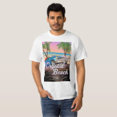 クリスタルビーチ テキサス トラベルポスター Tシャツ (正面フル)