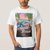 クリスタルビーチ テキサス トラベルポスター Tシャツ (正面)