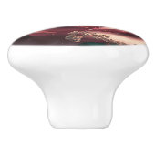 クリスタルピンクのローズセラミックノブ セラミックノブ (側面)