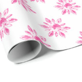 クリスタルピンクの花のラッピング紙 ラッピングペーパー (ロールコーナー)