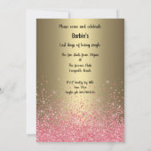 クリスタルピンクピーチモダンバチェロレッテ 招待状 (裏面)