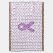 クリスタルピンクリボン認識度編み物 スローブランケット (正面縦)