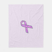 クリスタルピンクリボン認識度編み物 フリースブランケット (正面)