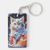 クリスタルファンタジーの猫アートワーク キーホルダー (裏面)