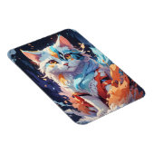 クリスタルファンタジーの猫アートワーク マグネット (右側)