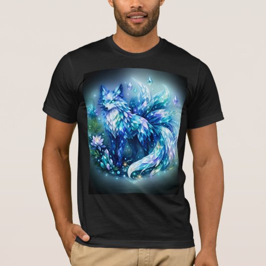 クリスタルファンタジーフォックスアート | メンズTシャツ Tシャツ (正面)