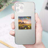 クリスタルフィールドと星空 シール (スマートフォン)