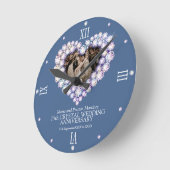 クリスタルフォトハート15結婚周年  ラウンド壁時計 (傾斜)