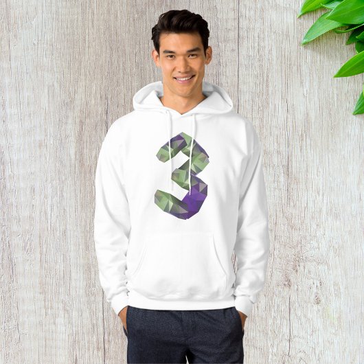 クリスタルフォントナンバー3メンズフード付きスウェットシャツ パーカ