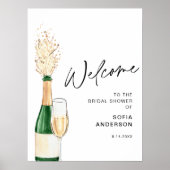 クリスタルブライダルシャワーウェルカムサイン – フォームボード ポスター (正面)