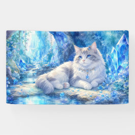 クリスタルブルーの猫の幻想バナー 横断幕