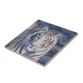 クリスタルブルーの目を持つ美しいホワイトタイガー タイル (側面)