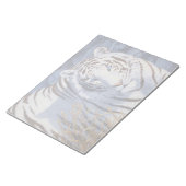 クリスタルブルーの目を持つ美しいホワイトタイガー ノートパッド (アングル)