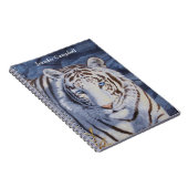 クリスタルブルーの目を持つ美しいホワイトタイガー ノートブック (右側)