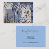 クリスタルブルーの目を持つ美しいホワイトタイガー 名刺 (正面/裏面)