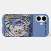 クリスタルブルーの目を持つ美しいホワイトタイガー Case-Mate iPhoneケース (裏面 (横))