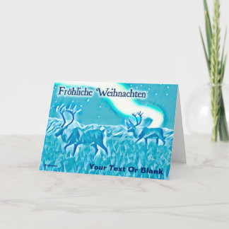 クリスタルブルーカリブー – Frehliche Weihnachen カード