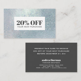 クリスタルブルーガラスパール割引クーポンカード 名刺