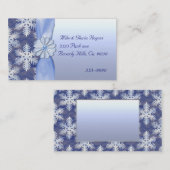クリスタルブルースノーフレークお祝い 名刺 (正面/裏面)
