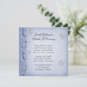 クリスタルブルースノーフレークスウィンターウェディング招待状 招待状 (スタンド正面)