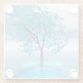 クリスタルブルーツリー ガラスコースター (裏面)