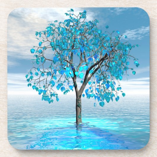 クリスタルブルーツリー コースター (正面)